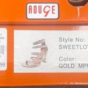 Rouge Helium Gold Multi-Strap Heels
